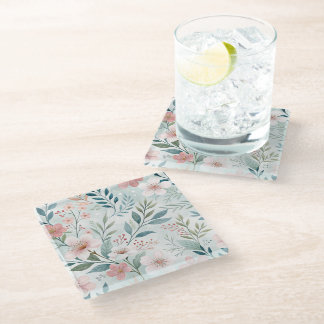 Blume Muster Zeichnend Pastell Glasuntersetzer