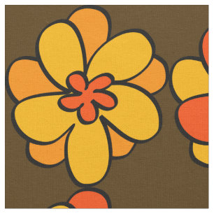 Blume-Mustergewebe im Stil der 1960er Jahre Stoff