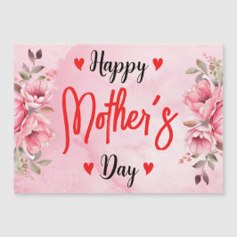 Blume Muttertagskarte für Wasserfarben Rosa Rose Magnetkarte