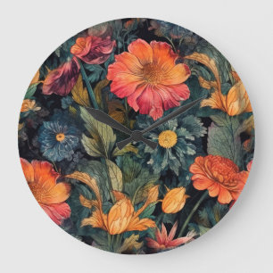 Blume Naturkunst Große Wanduhr
