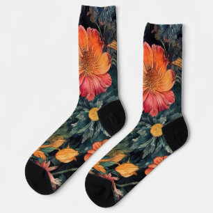 Blume Naturkunst Socken