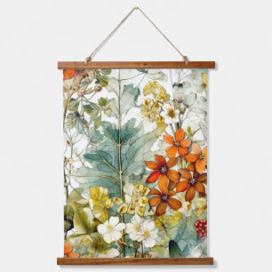 Blume Naturkunst Wandteppich Mit Holzrahmen