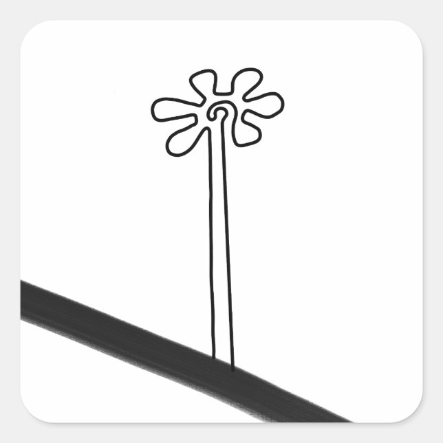 Blume Nazca Peru antikes idol Geoglyph Symbol Inn Quadratischer Aufkleber (Vorderseite)