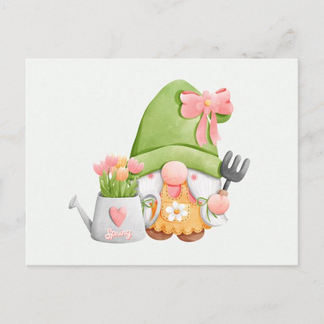 Blume niedlicher Frühlingspflanzen und Tulip Postkarte (Vorderseite)