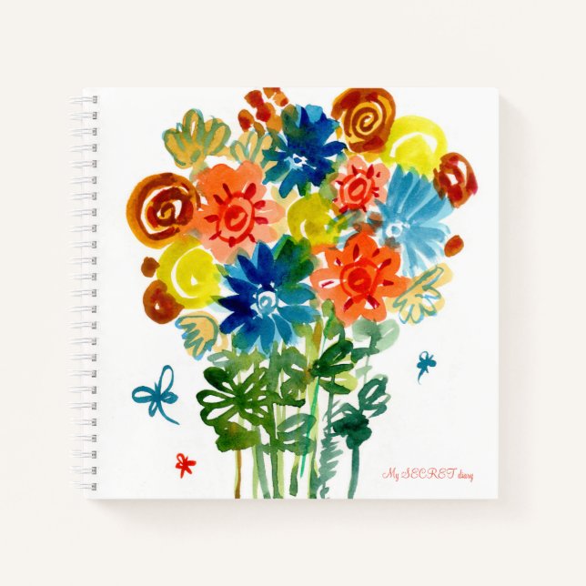 Blume-Notebook für Wasserfarben Notizbuch (Vorderseite)