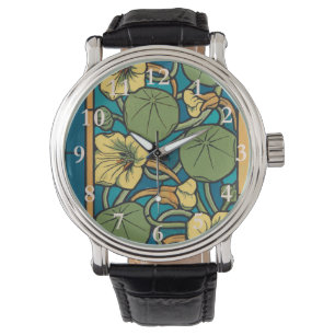 Blume Nouveau Pattern Armbanduhr