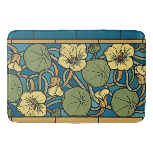Blume Nouveau Pattern Badematte (Vorderseite)