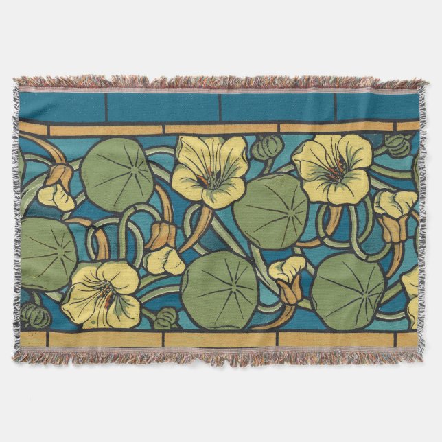Blume Nouveau Pattern Decke (Vorderseite)