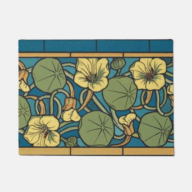 Blume Nouveau Pattern Fußmatte (Vorderseite)