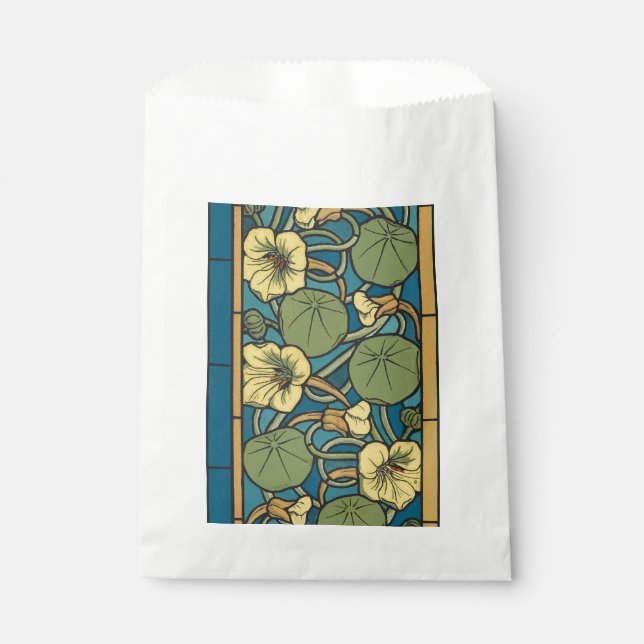 Blume Nouveau Pattern Geschenktütchen (Vorderseite)