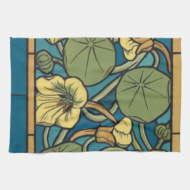 Blume Nouveau Pattern Geschirrtuch (Horizontal)
