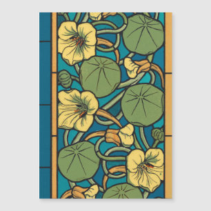 Blume Nouveau Pattern Magnetkarte