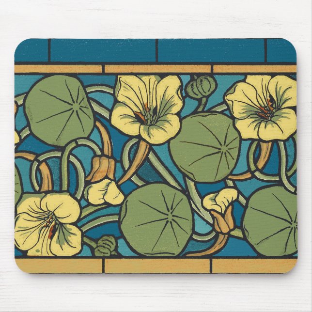 Blume Nouveau Pattern Mousepad (Vorne)