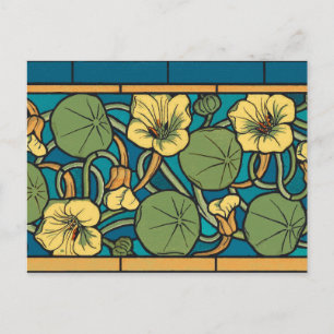 Blume Nouveau Pattern Postkarte