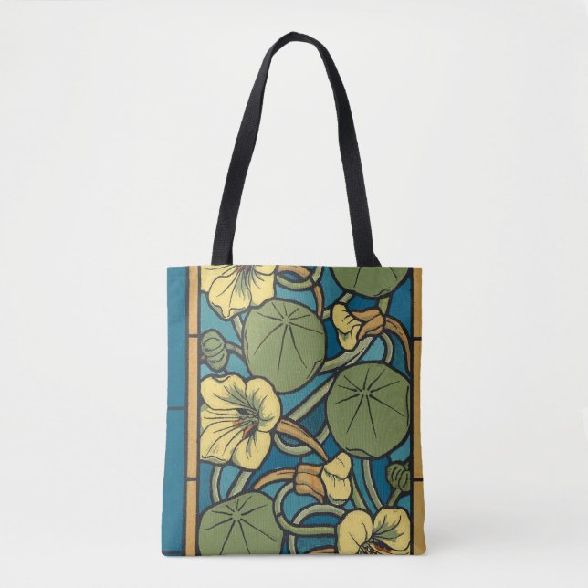 Blume Nouveau Pattern Tasche (Vorderseite)