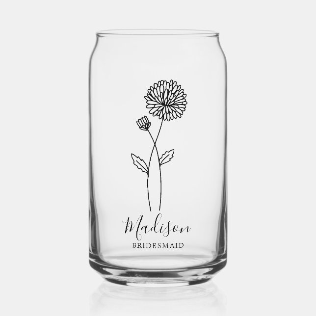 Blume November Chrysanthe Bridesmaid Dosenglas (Vorderseite)
