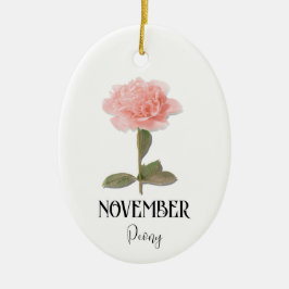 Blume NOVEMBER Geburtstag Peony Pink Keramik Ornament