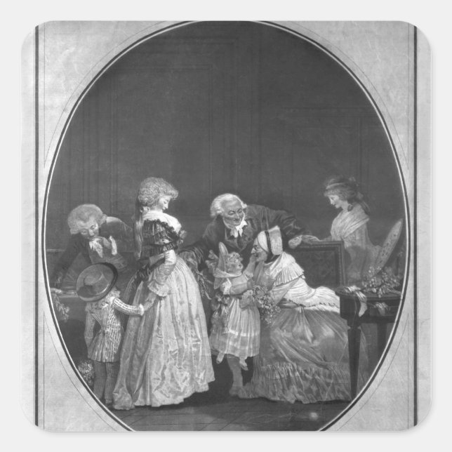 Blume oder Feiern von Großmutter Quadratischer Aufkleber (Vorderseite)