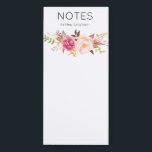 Blume oder Monogramm 2 Magnetischer Notizblock<br><div class="desc">Schreiben Sie Ihre Notizen auf diesem individuellen Notizblock,  mit Ihrem Namen und rosa blühenden Blume dekoriert.</div>