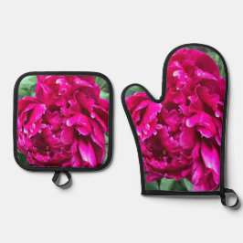 Blume Ofenhandschuh & Topflappen-Set