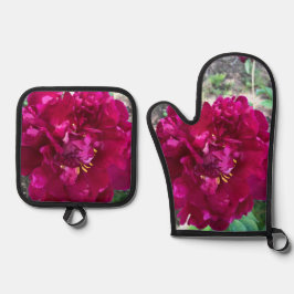 Blume Ofenhandschuh & Topflappen-Set