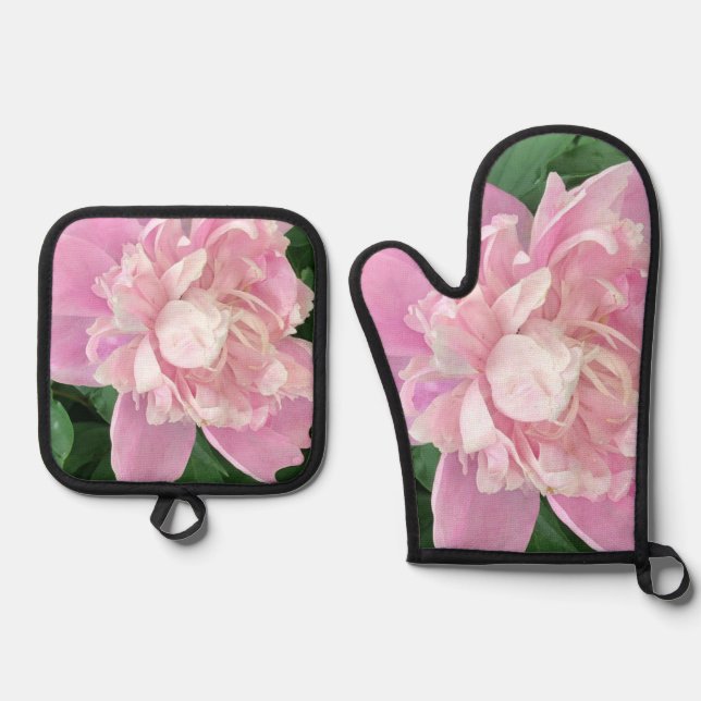 Blume Ofenhandschuh & Topflappen-Set (Vorderseite)