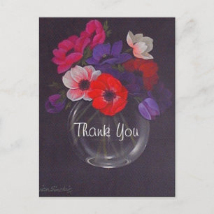 Blume Ölgemälde Hochzeit Vielen Dank Postkarte
