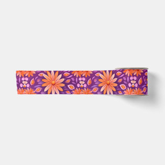 Blume Orange Lila und Weiß 4 Satinband