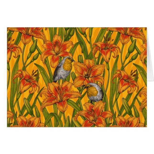 Blume, orange und grün (Vorderseite (Horizontal))