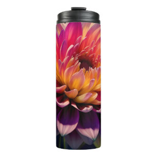 Blume Orange und Pink Dahlia Thermosbecher