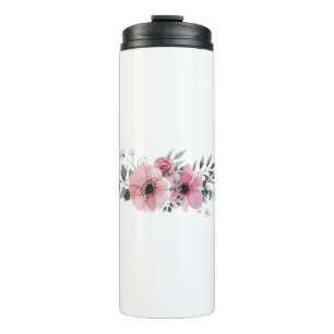Blume Ornament Natur Rosa Pflanze Rose Thermosbecher