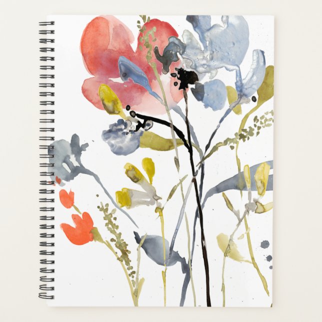 Blume Overlay - Aquarellfarben-Pastell-Blume Planer (Vorderseite)