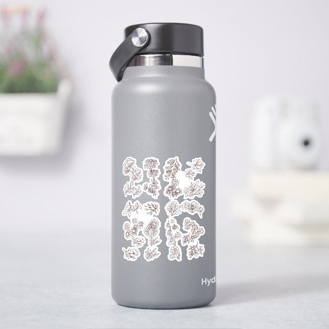 Blume Pack hell und glänzend Aufkleber (HydroFlask)