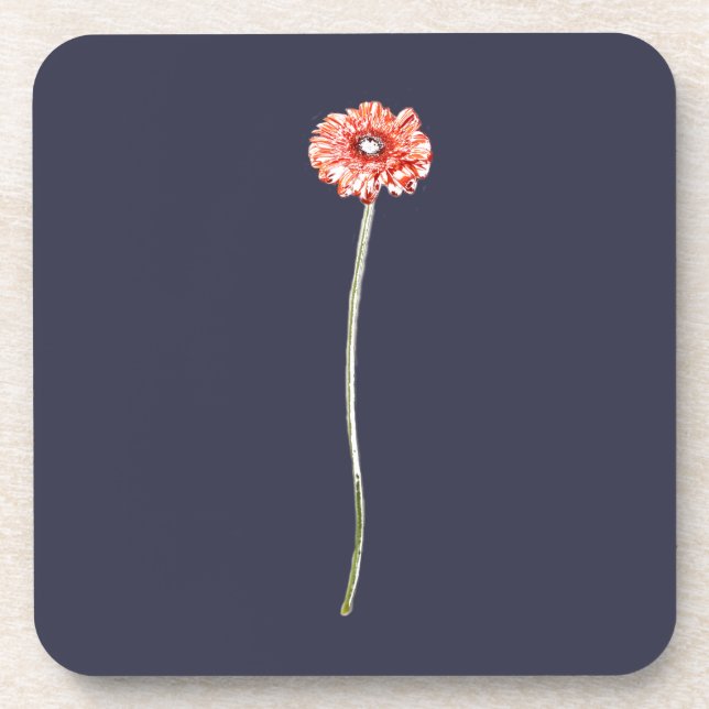 Blume Pale Red Gerbera Getränkeuntersetzer (Vorderseite)