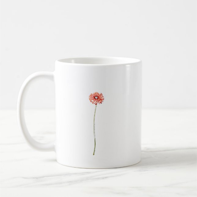 Blume Pale Red Gerbera Kaffeetasse (Links)