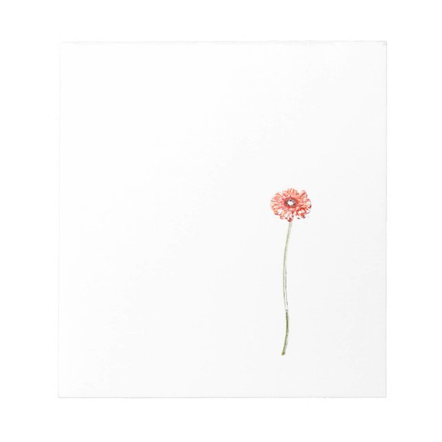 Blume Pale Red Gerbera Notizblock (Vorderseite)
