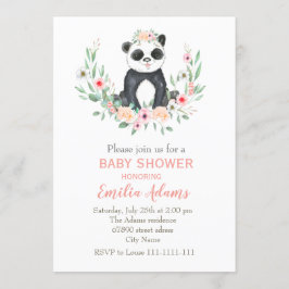 Blume Panda für Babydusche Einladung