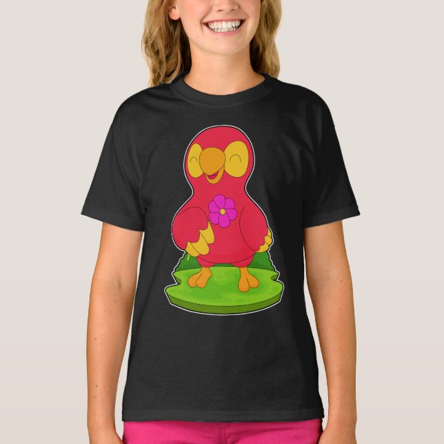 Blume Papagei T-Shirt (Vorderseite)