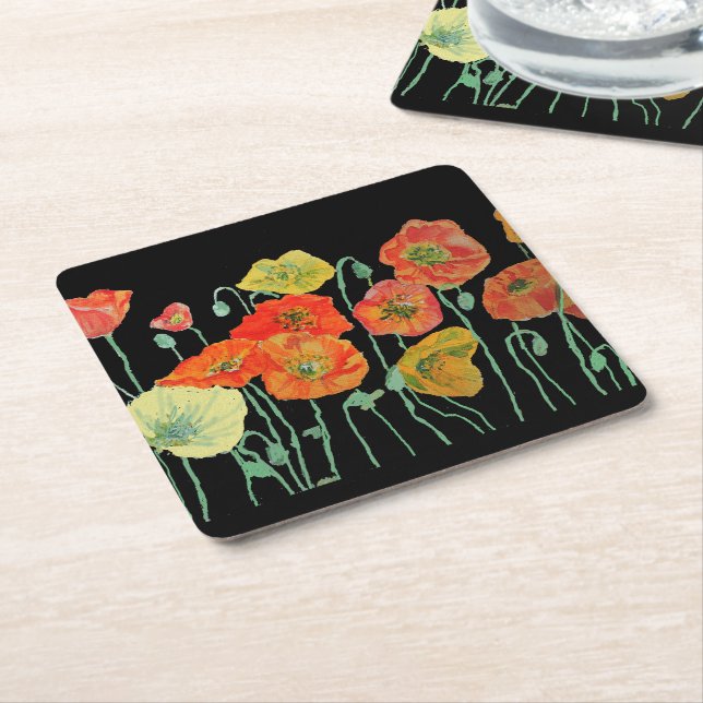 Blume Paper Untersetzer für Orange- und Schwarzpup (angewinkelt)