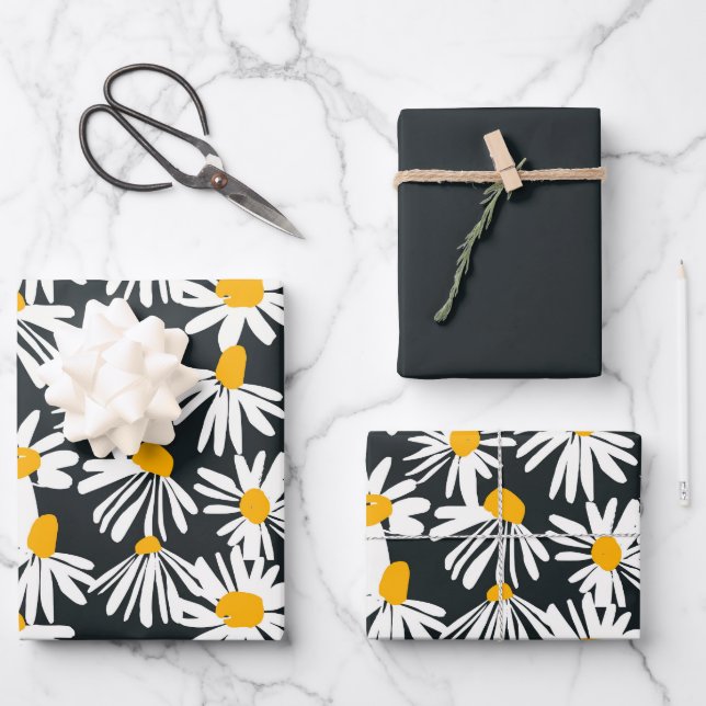 Blume Papierblätter Geschenkpapier Set (Vorderseite)