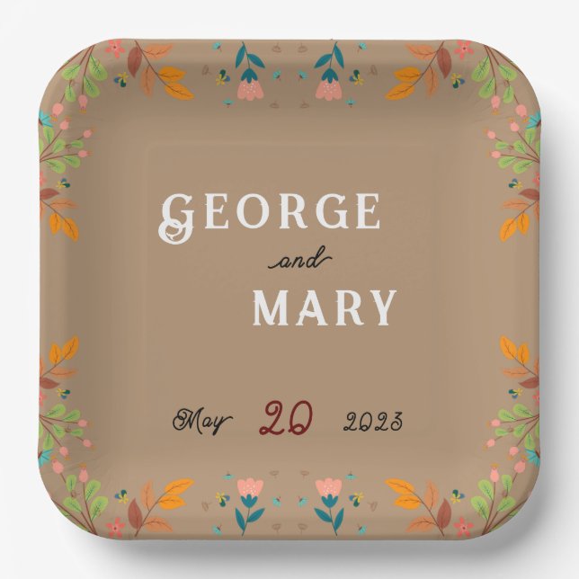 Blume Pappteller (Vorderseite)