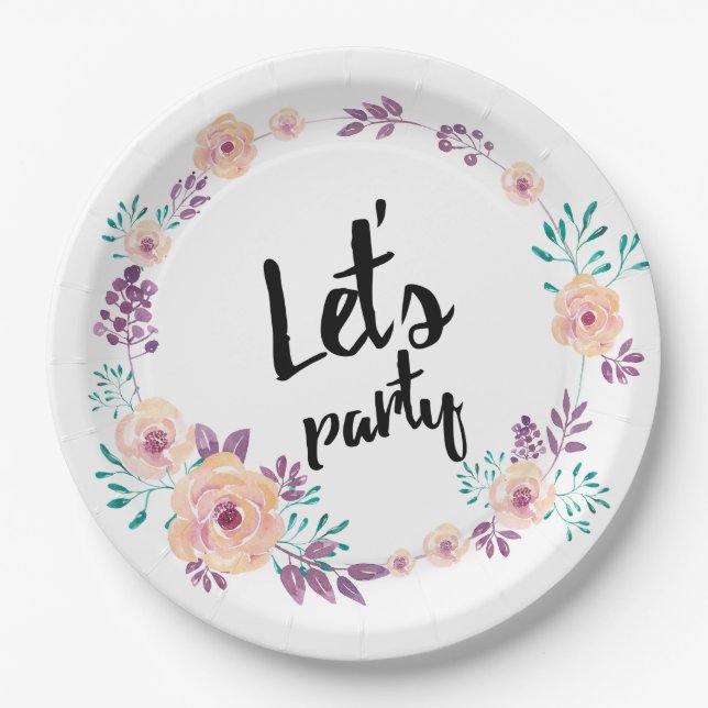 Blume Pappteller (Vorderseite)