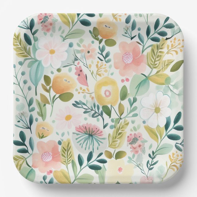 Blume-Pappteller Pappteller (Vorderseite)