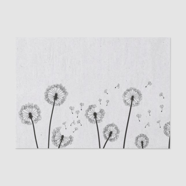 Blume Pappus Spores Grau Seidenpapier (Vorderseite)