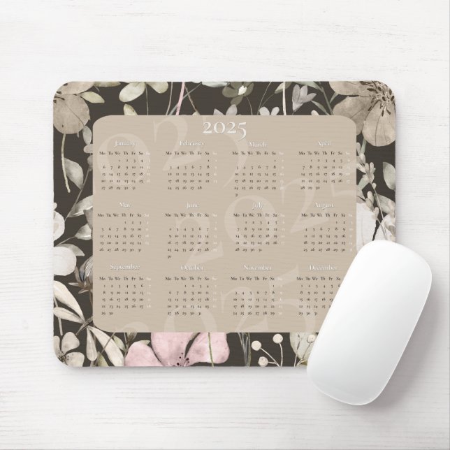 Blume Paradies 2025 Kalender oder legen Sie Ihr Fo Mousepad (Mit Mouse)