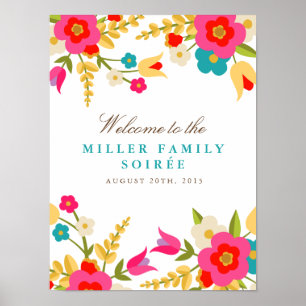 Blume Party Willkommen Poster