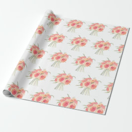 Blume Pastellfarben Watercolor Rustikale Hochzeit Geschenkpapier