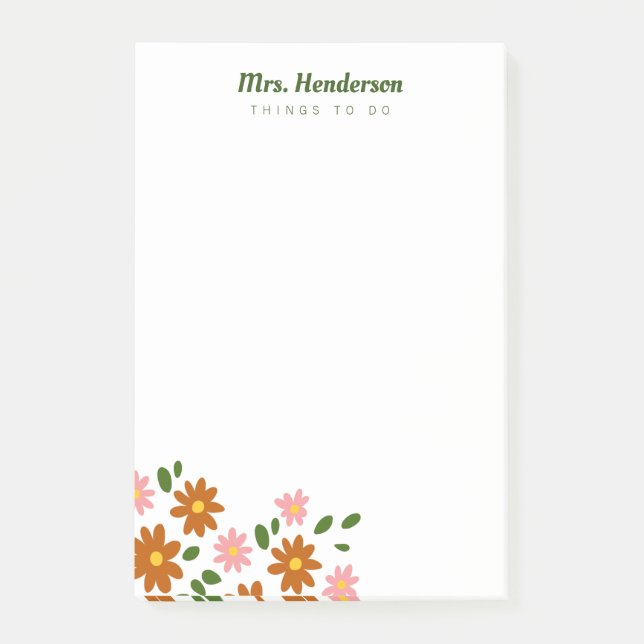 Blume-Patch-Beenden Post-it Klebezettel (Vorderseite)