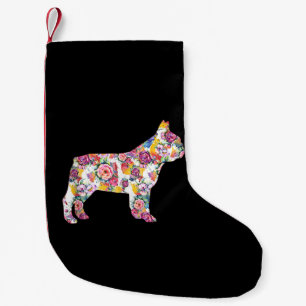 Blume Pattern Französisch Bulldogs Lover Gift Kleiner Weihnachtsstrumpf