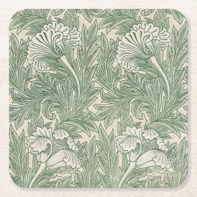 Blume Pattern, William Morris Rechteckiger Pappuntersetzer (Vorderseite)